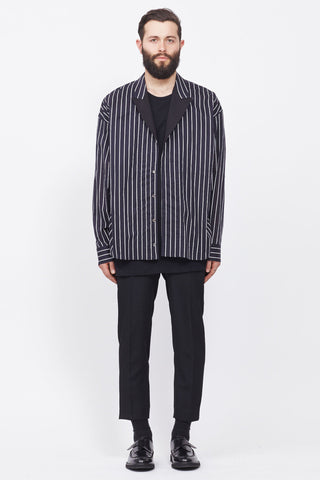 NAVY/ WHITE STRIPED SHIRT JACKET